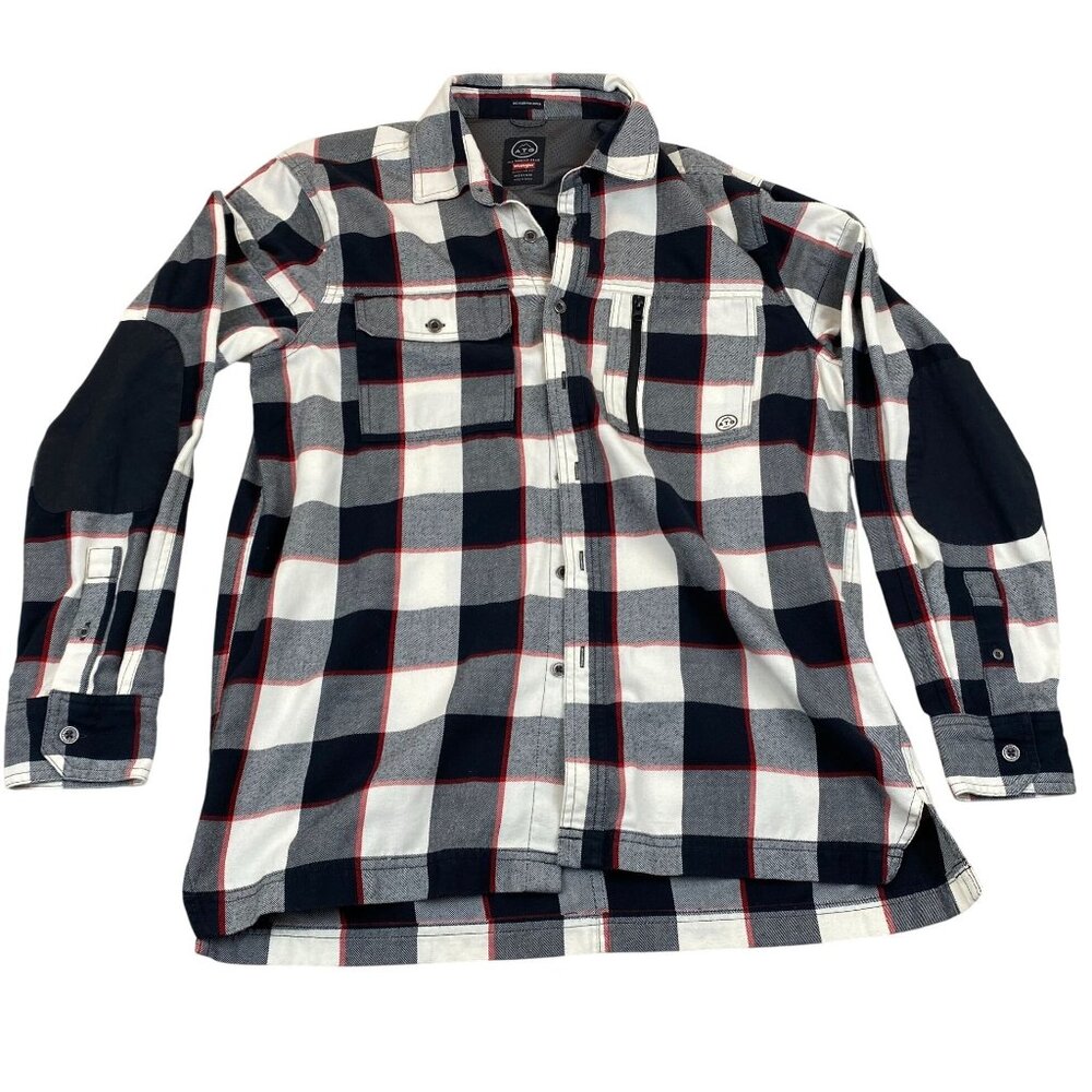 Wrangler Men's Plaid Long Sleeve Shirt Medium ATG All Terrain Gear with Zipper